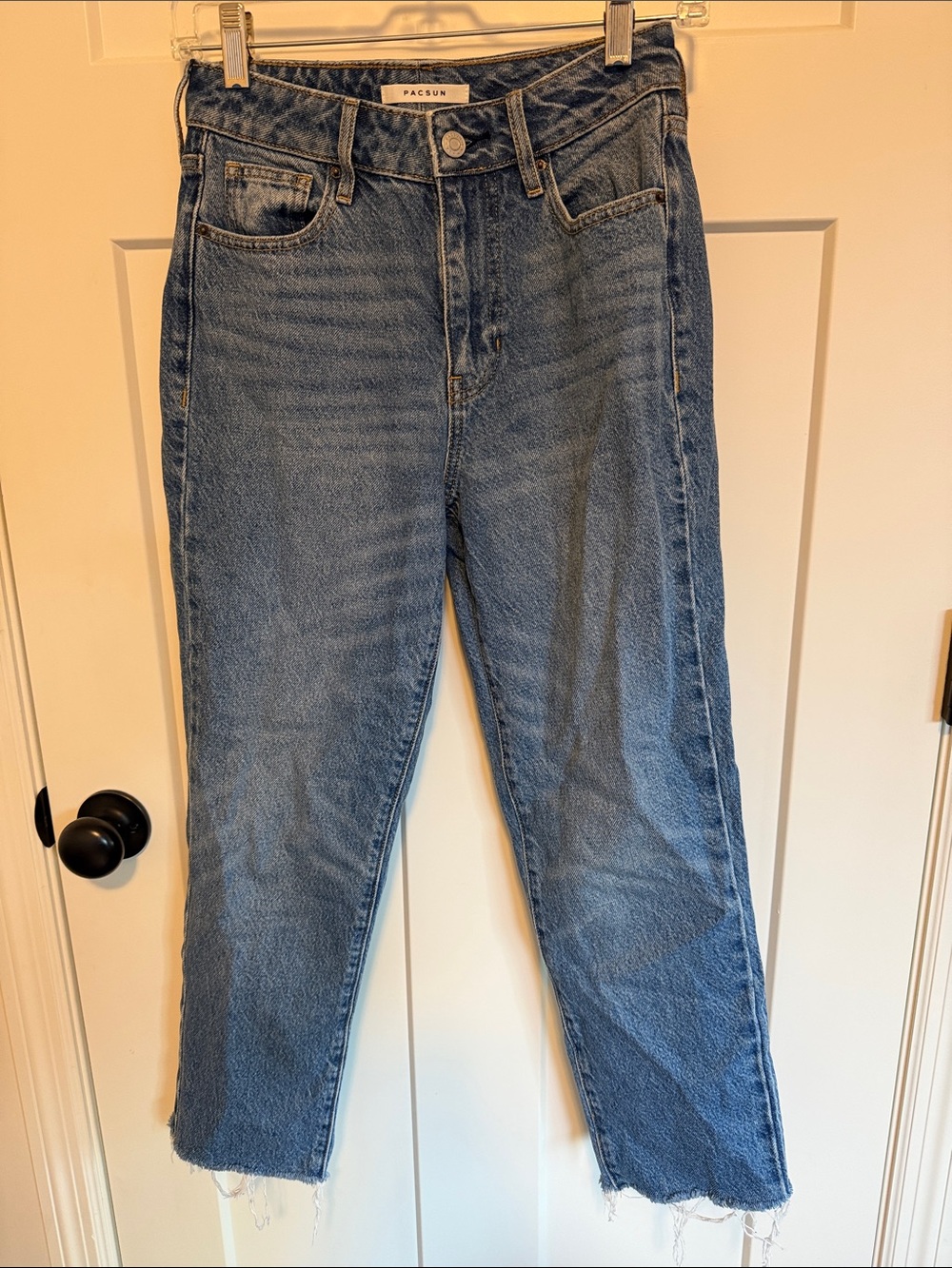 PacSun Light Blue High-Rise Cropped Straight Jeans